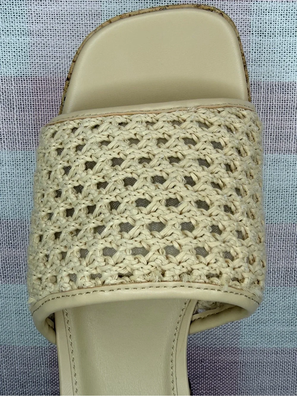 Steve Madden Corah Latticed Cork Platform Slide Sandals Natural Size 8.5
